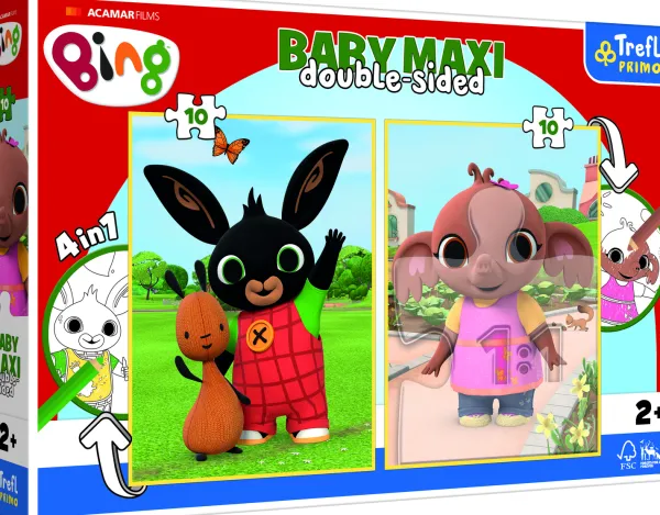 Trefl 2 Puzzles - Baby Maxi Puzzle - Bing*Enfant À Partir De 2 Ans|Pièces Recto-Verso