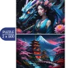 Bluebird Puzzle 2 Puzzles - Japan Spirit - Asia Collection*Femme Dragons|Hommes Et Femmes