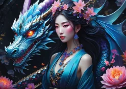 Bluebird Puzzle 2 Puzzles - Japan Spirit - Asia Collection*Femme Dragons|Hommes Et Femmes