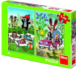 Dino 2 Puzzles - La Petite Taupe*Enfant Puzzles Pour Enfants|Dès 5 Ans : 31 À 49 Pièces