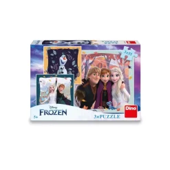 Dino 3 Puzzles - La Reine des Neiges : Joyeux Automne*Enfant Puzzles Pour Enfants|Dès 6 Ans : 50 À 100 Pièces