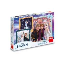 Dino 3 Puzzles - La Reine des Neiges : Joyeux Automne*Enfant Puzzles Pour Enfants|Dès 6 Ans : 50 À 100 Pièces