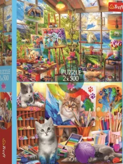 Trefl 2 Puzzles - L'Art De Peindre* Chats|Déco Et Objets
