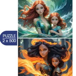 Alipson Puzzle 2 Puzzles - L'Eau et le Feu - Collection Mère et Fille*Femme Hommes Et Femmes|Bébés Et Enfants