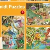 Schmidt Spiele 3 Puzzles - Les Dinosaures s'Amusent*Enfant Dinosaures|Dès 4 Ans : 21 À 30 Pièces