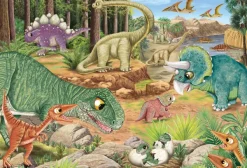 Schmidt Spiele 3 Puzzles - Les Dinosaures s'Amusent*Enfant Dinosaures|Dès 4 Ans : 21 À 30 Pièces