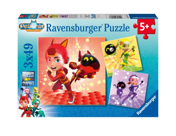 Ravensburger 3 Puzzles - Matt, Jia et Emma - Petronix*Enfant Puzzles Pour Enfants|Dès 5 Ans : 31 À 49 Pièces