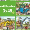 Schmidt Spiele 3 Puzzles - Mes Machines de Chantier Préférées*Enfant Puzzles Pour Enfants|Dès 5 Ans : 31 À 49 Pièces