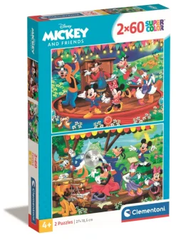 Clementoni 2 Puzzles - Mickey and Friends - 2x60 Pièces*Enfant Puzzles Pour Enfants|Dès 6 Ans : 50 À 100 Pièces