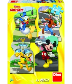 Dino 4 Puzzles - Mickey en Ville*Enfant Puzzles Pour Enfants|Dès 6 Ans : 50 À 100 Pièces