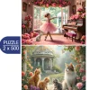 Alipson Puzzle 2 Puzzles - Petite Ballerine et Jardin Romantique* Forêts, Fleurs Et Jardins|De 500 À 999 Pièces