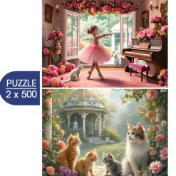 Alipson Puzzle 2 Puzzles - Petite Ballerine et Jardin Romantique* Forêts, Fleurs Et Jardins|De 500 À 999 Pièces