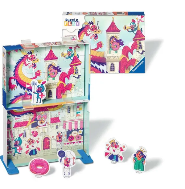 Ravensburger 2 Puzzles - Puzzle & Play - Royaume des Beignets*Enfant Dragons|Dès 4 Ans : 21 À 30 Pièces
