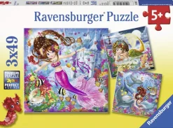 Ravensburger 3 Puzzles - Sirènes*Enfant Puzzles Pour Enfants|Dès 5 Ans : 31 À 49 Pièces