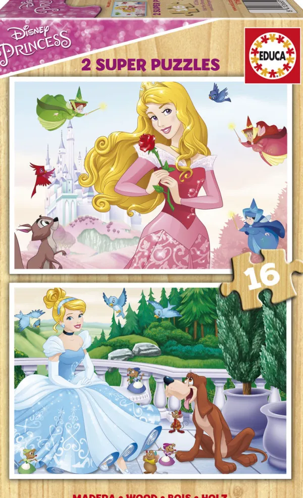 Educa 2 Puzzles en Bois - Princesses Disney*Enfant Puzzles Enfants|Puzzles Pour Enfants