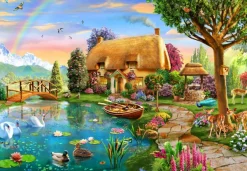 Bluebird Puzzle Adrian Chesterman - Lakeside Cottage* Oiseaux|Forêts, Fleurs Et Jardins