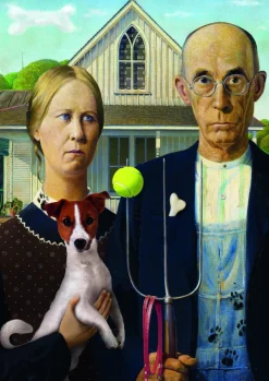 Trefl American Gothic : Édition Chien*Femme Humour, Satire Et Wasgij|Art