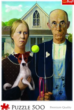 Trefl American Gothic : Édition Chien*Femme Humour, Satire Et Wasgij|Art