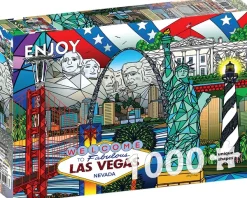 Enjoy Puzzle American Landmarks Collage* Villes Et Villages|Monuments