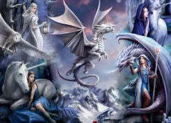 Bluebird Puzzle Anne Stokes - Anne Stokes - Silver Dragon Collage*Femme De 1 500 Pièces|De 1 500 Pièces