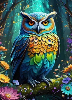 Alipson Puzzle Blue Owl* Animaux De La Forêt|Forêts, Fleurs Et Jardins