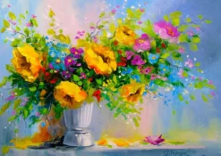 Enjoy Puzzle Bouquet au Fleurs Jaunes* Déco Et Objets|Forêts, Fleurs Et Jardins