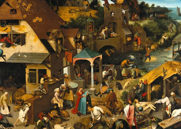 Grafika Brueghel Pieter - 2 Puzzles - L'Art de Pieter Brueghel : Proverbes Flamands - Le Dénombrement de Bethléem* Art|De 500 À 999 Pièces