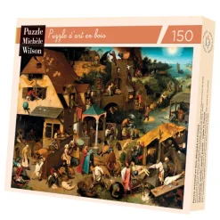 Puzzle Michèle Wilson Brueghel Pieter - Puzzle en Bois Découpé à la Main - Proverbes Flamands*Enfant Puzzles Enfants|À Partir De 9 Ans