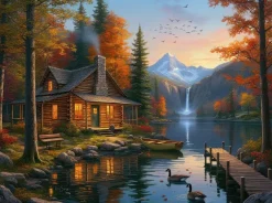 SunsOut Cabane au Bord du Lac Crystal* Cottages Et Châlets|Forêts, Fleurs Et Jardins