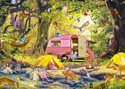 Alipson Puzzle Camping des Fées avec des Amis de la Forêt*Femme Puzzles Pour Enfants|Oiseaux