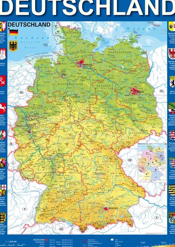Schmidt Spiele Carte de l'Allemagne*Enfant Puzzles Pour Enfants|Cartes Du Monde