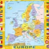 DToys Carte de l'Europe avec les drapeaux*Enfant À Partir De 9 Ans|Puzzles Pour Enfants