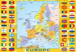 DToys Carte de l'Europe avec les drapeaux*Enfant À Partir De 9 Ans|Puzzles Pour Enfants