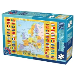 DToys Carte de l'Europe avec les drapeaux*Enfant À Partir De 9 Ans|Puzzles Pour Enfants