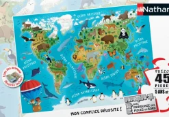 Nathan Carte du Monde des Animaux*Enfant Animaux Sauvages|Cartes Du Monde