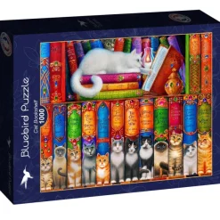 Bluebird Puzzle Cat Bookshelf*Femme Chats|Humour, Satire Et Wasgij