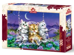 Art Puzzle Chatons se Balançant au Clair de Lune* Chats|De 500 À 999 Pièces