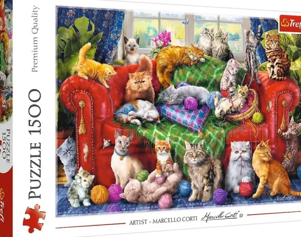 Trefl Chats sur le Sofa* De 1 500 Pièces|De 1 500 Pièces