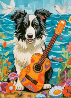 Castorland Chien, Guitare et Mer*Enfant Chiens|Mers Et Océans
