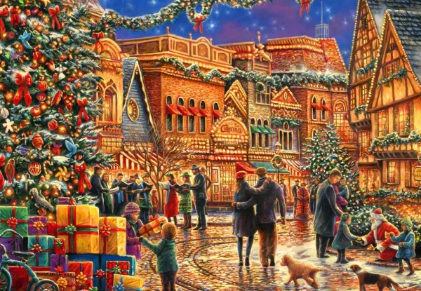 Bluebird Puzzle Chuck Pinson - Christmas at the Town Square*Femme Rétros Et Nostalgie|Noël