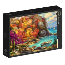 Grafika Chuck Pinson - Chuck Pinson - A Beautiful Day at Cinque Terre* Bateaux|Villes Et Villages