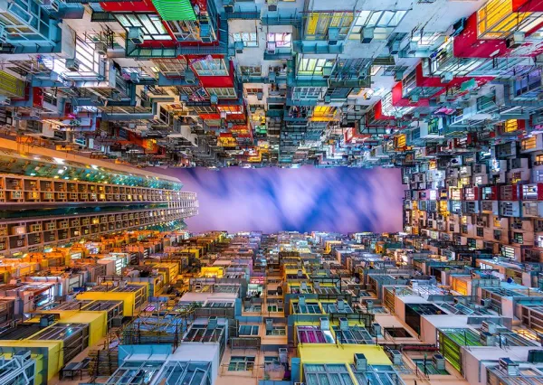 Enjoy Puzzle Colorful Apartment Building, Hong Kong* Pays D'Asie|Villes Et Villages