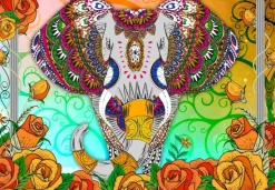 Bluebird Puzzle Colorful Elephant* Éléphants|Déco Et Objets