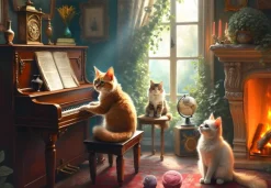 Bluebird Puzzle Concerto Félin* Chats|De 1 000 Pièces