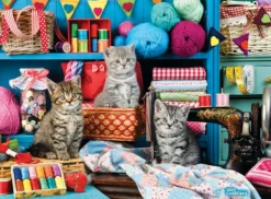 Eurographics Connecting Pieces - Des Chatons dans l'Atelier de Couture*Enfant Chats|Déco Et Objets