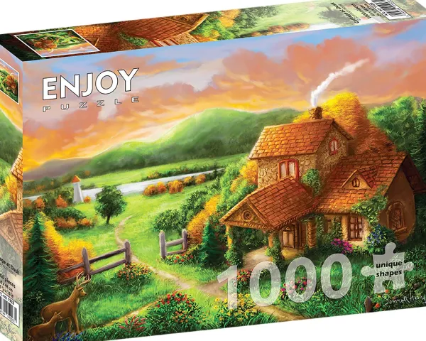Enjoy Puzzle Cottage at Dusk* Cottages Et Châlets|De 1 000 Pièces