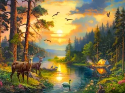 Castorland Coucher de Soleil sur la Rivière de la Forêt* De 3 000 Pièces|De 3 000 Pièces