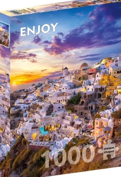 Enjoy Puzzle Coucher de Soleil sur Santorin* Soleil, Lune|Plages Et Îles De Rêve