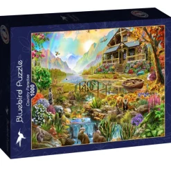 Bluebird Puzzle Country Paradise* Animaux De La Forêt|Cottages Et Châlets