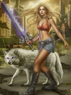 Grafika Cris Ortega - The Wolf's Sword*Femme De 2 000 Pièces|De 2 000 Pièces